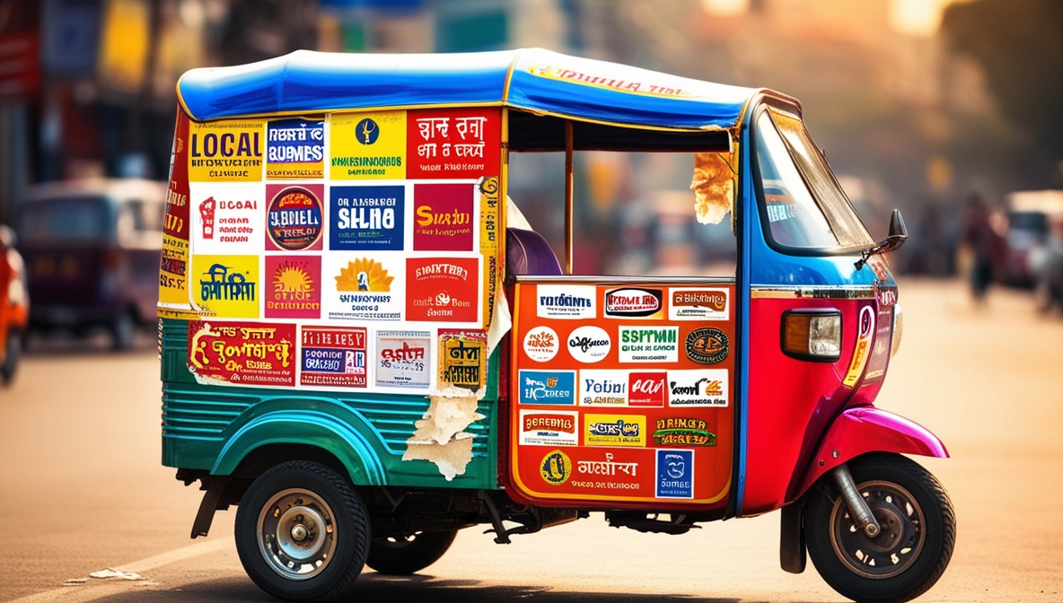 Auto Rickshaw Vinyl Sticker Advertising